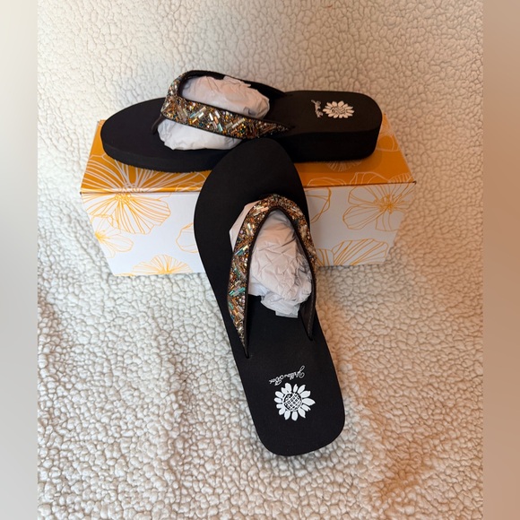 NWT Yellowbox Turquoise/Multi Brow Flip Flop Sandals Ss 8.5 - Picture 6 of 9